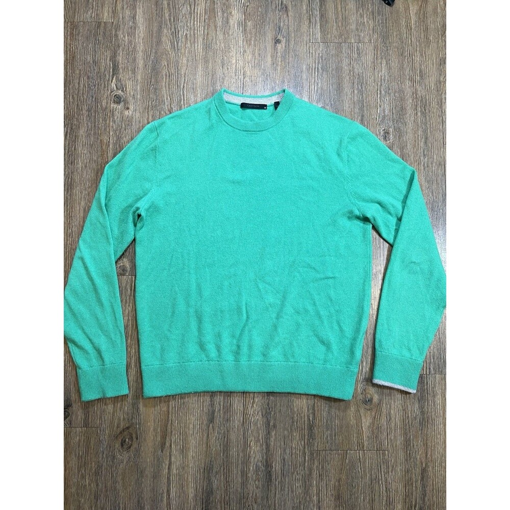 Greyson 100% Cashmere Crew Neck Sweater Size Medium Green